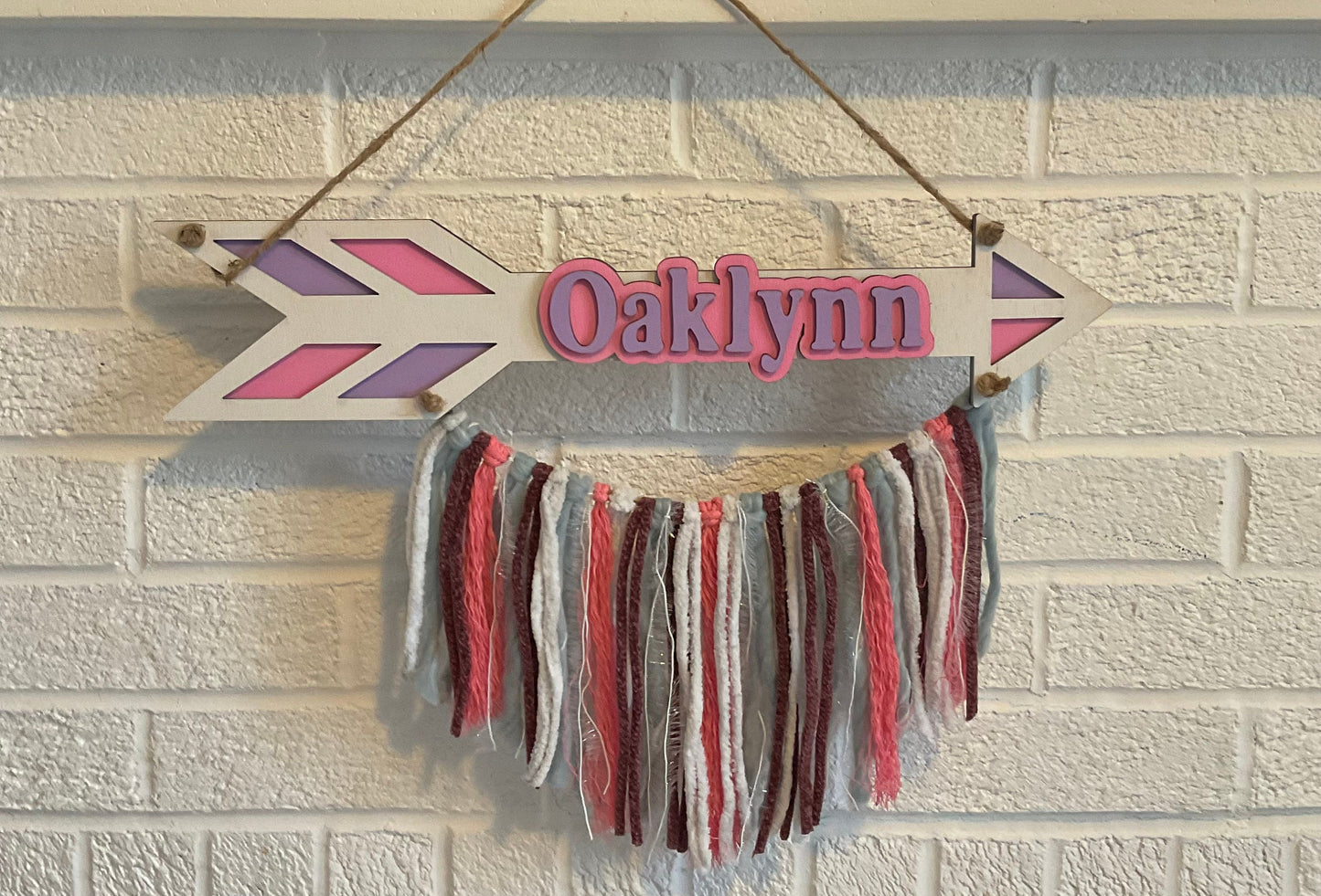 Personalized Boho Arrow with Tassels