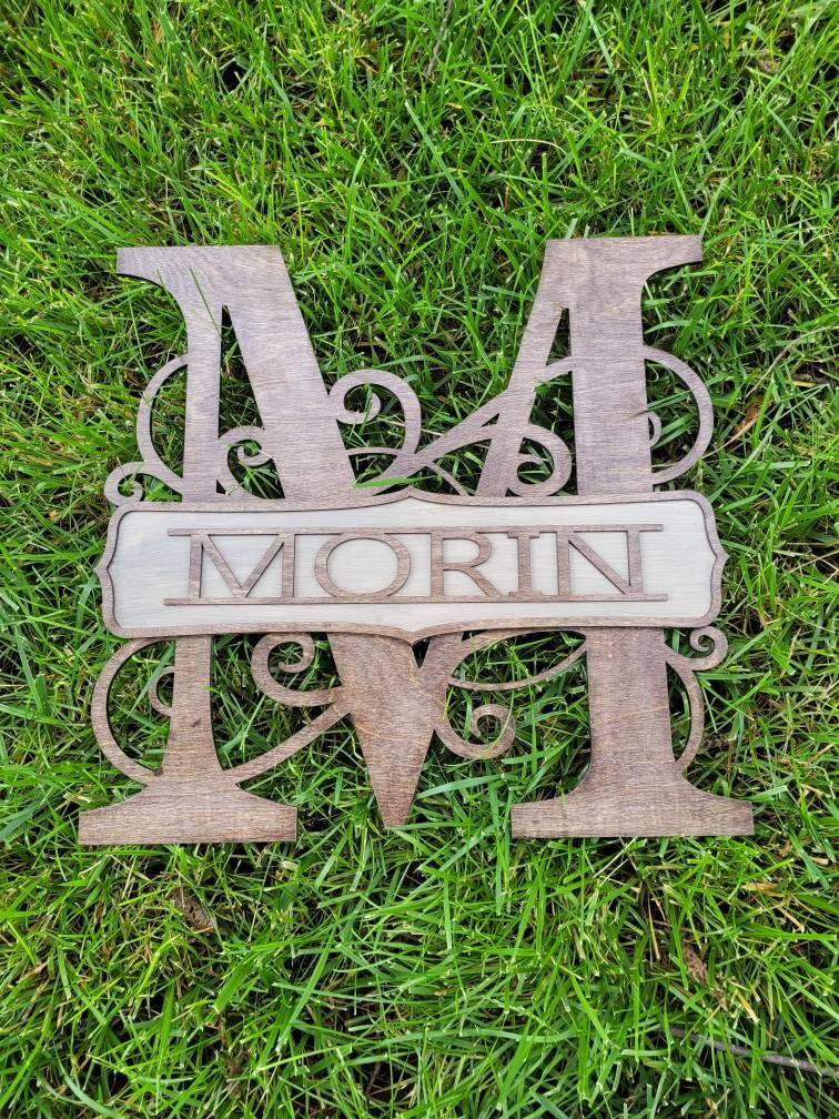 Rustic Wooden Monogram Sign