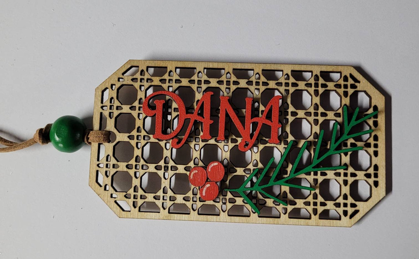 Holly & Rattan Stocking Tags