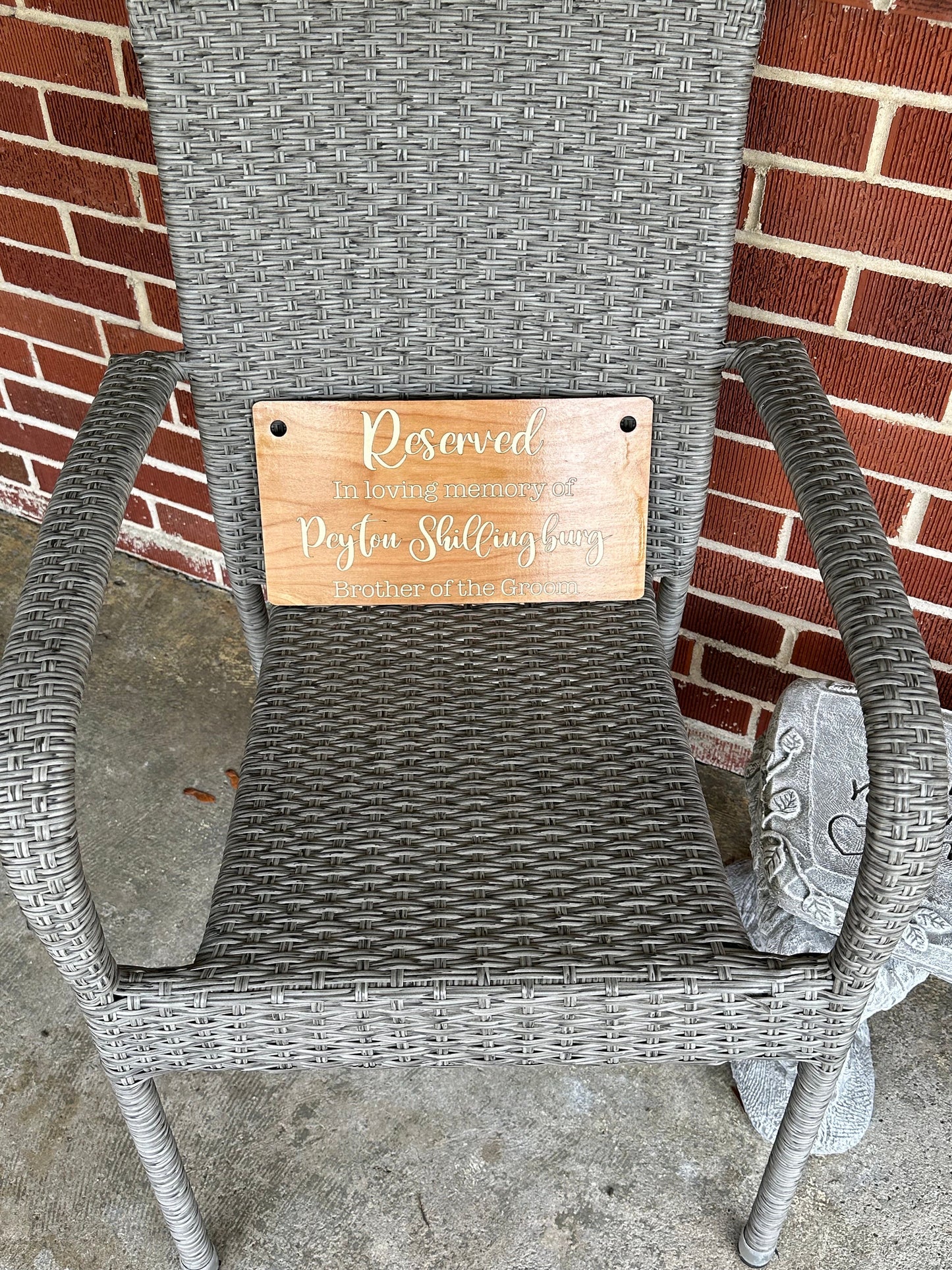Wooden Reserved Wedding Sign - In Loving Memory