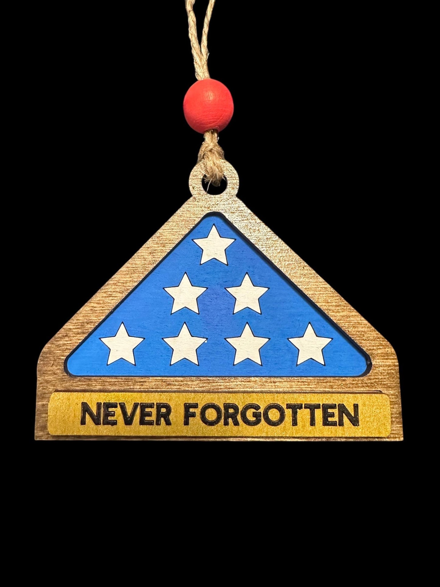 Folded Flag Memorial Ornament with Name