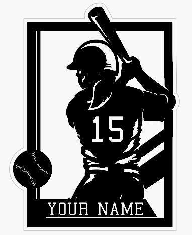Personalized Baseball Player Sign - Custom Softball Wood Sign - 3d Baseball Player Sign - Softball Name Sign - Baseball Silhouette Sign