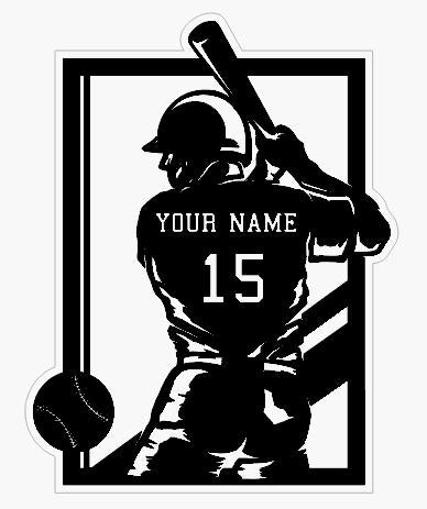 Personalized Baseball Player Sign - Custom Softball Wood Sign - 3d Baseball Player Sign - Softball Name Sign - Baseball Silhouette Sign