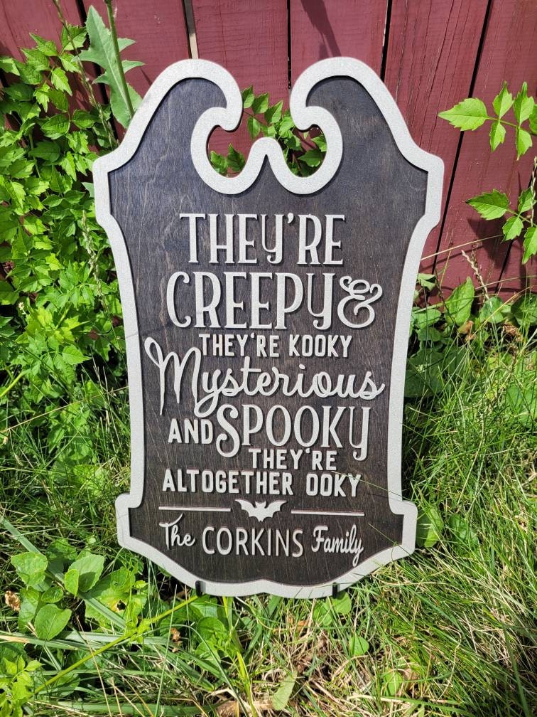 Personalized Halloween Sign | Family Name Sign | Porch Decor | Spooky & Mysterious | Creepy, Kooky, Spooky | Unique Gift | Home Decor