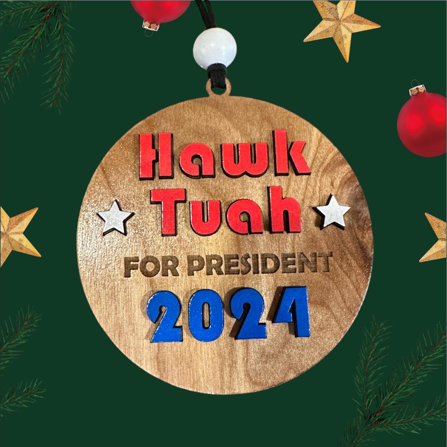 Hawk Tuah Christmas Ornament