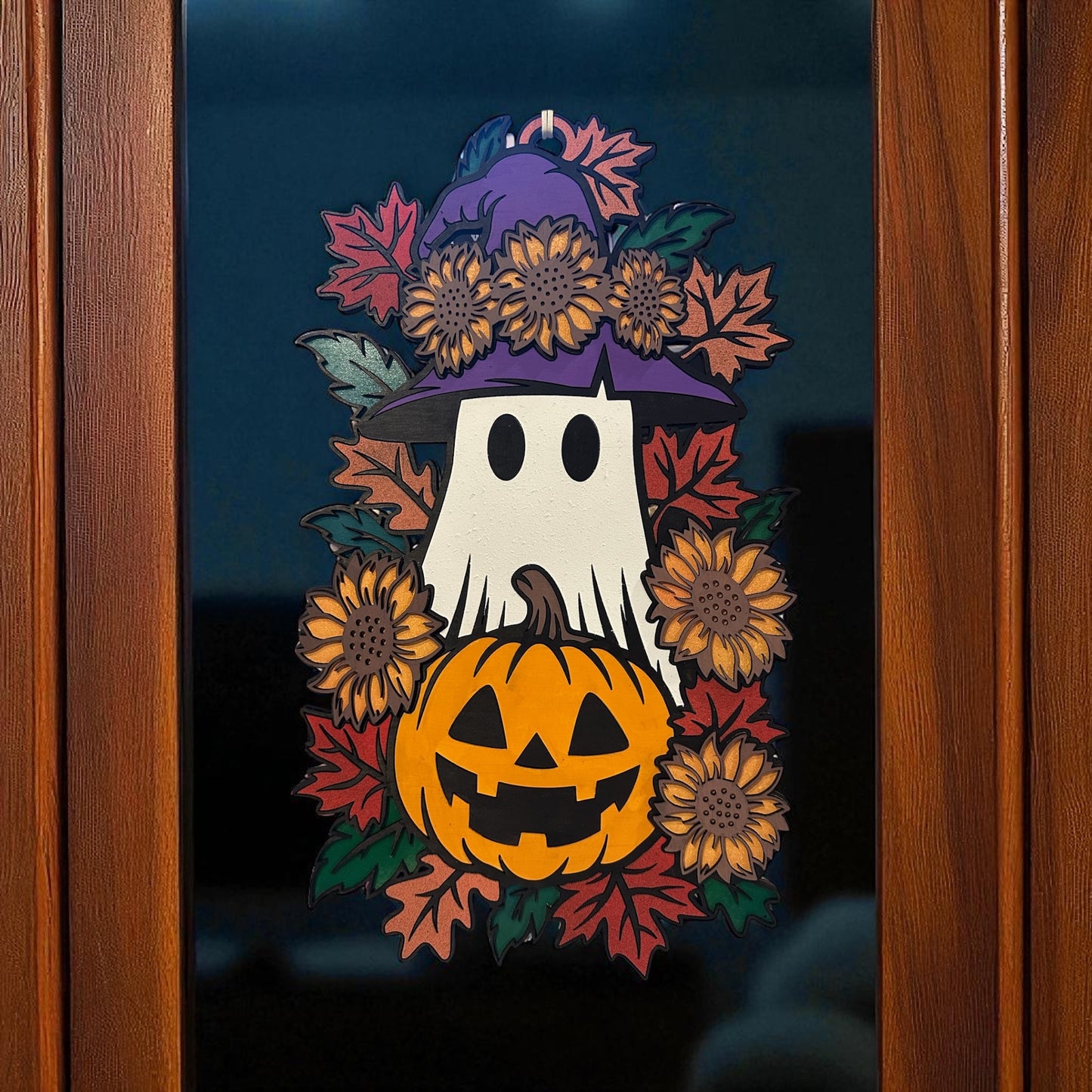 Spooky Sweet Floral Ghost Door Hanger
