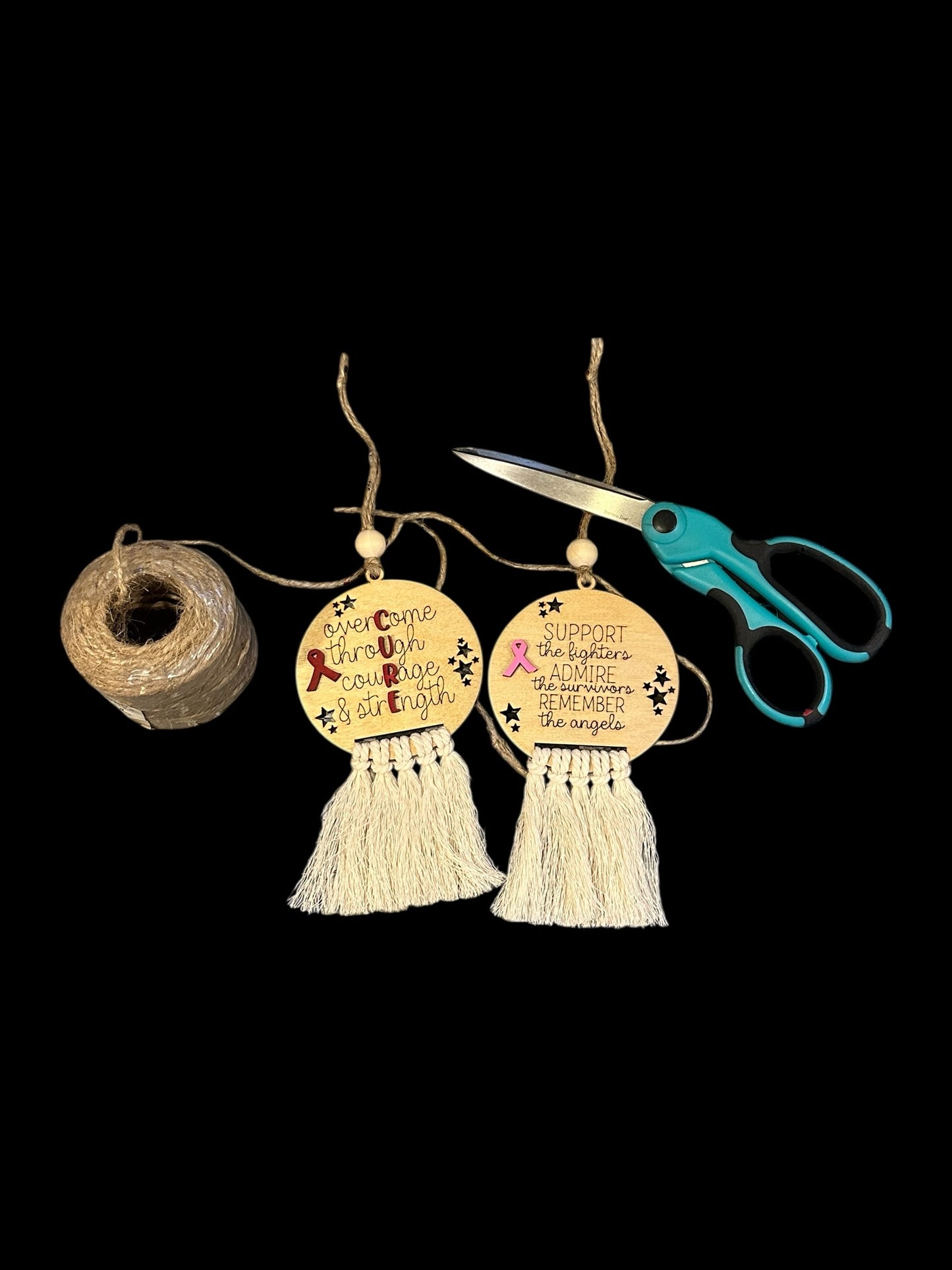 The Strength Collection: Macrame Cancer Awareness Ornaments
