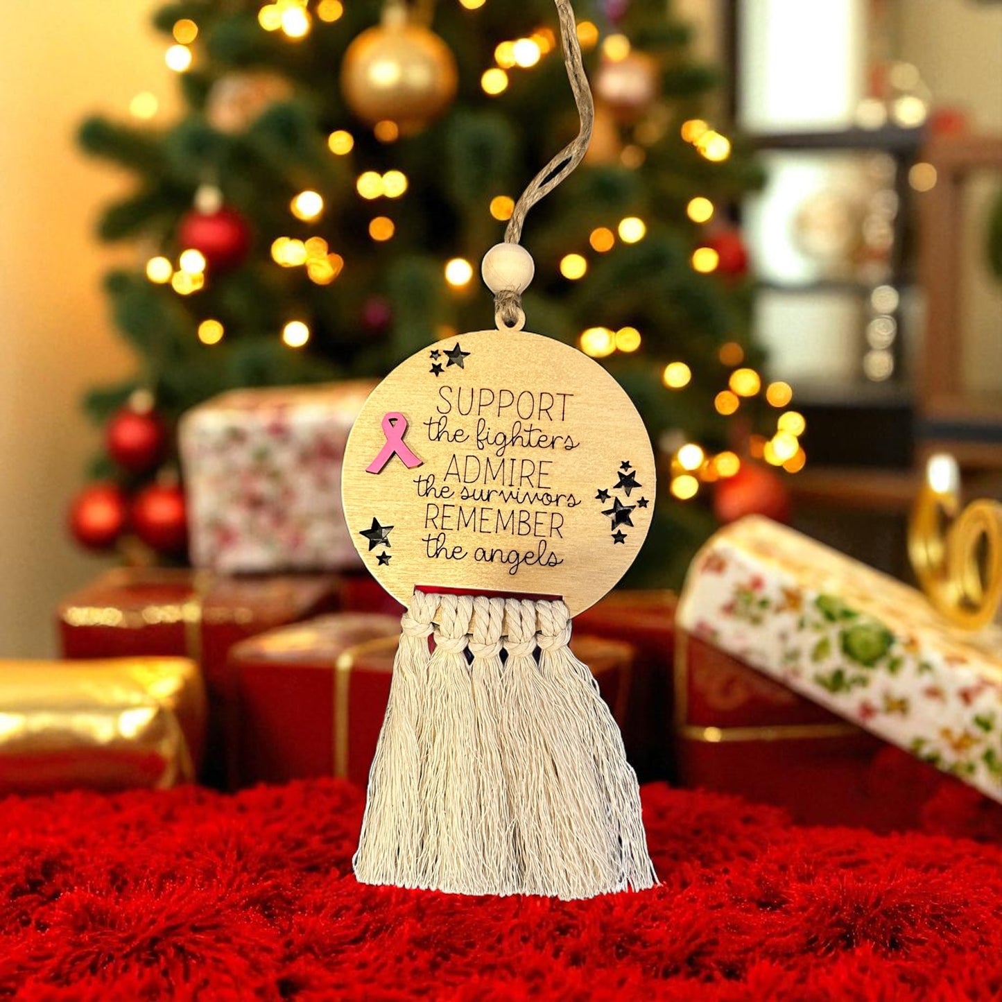 The Strength Collection: Macrame Cancer Awareness Ornaments