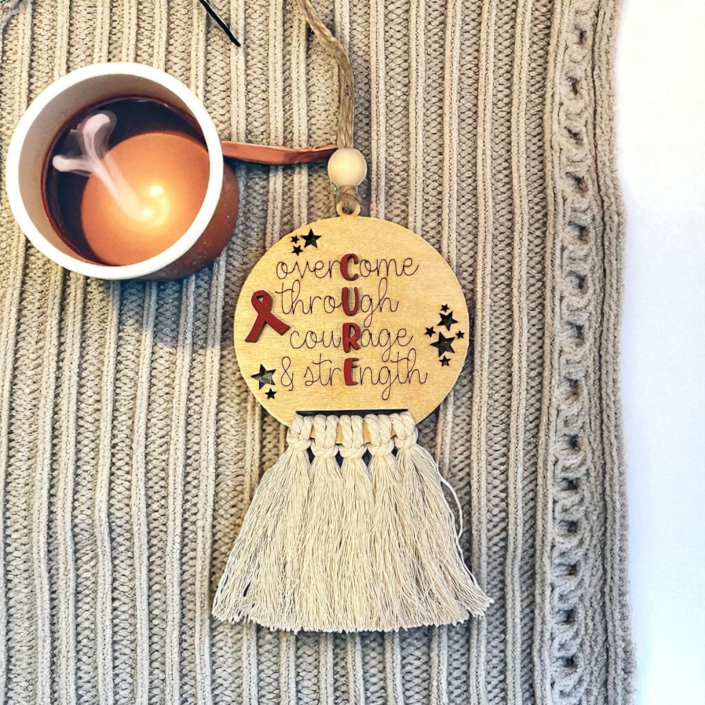 The Strength Collection: Macrame Cancer Awareness Ornaments