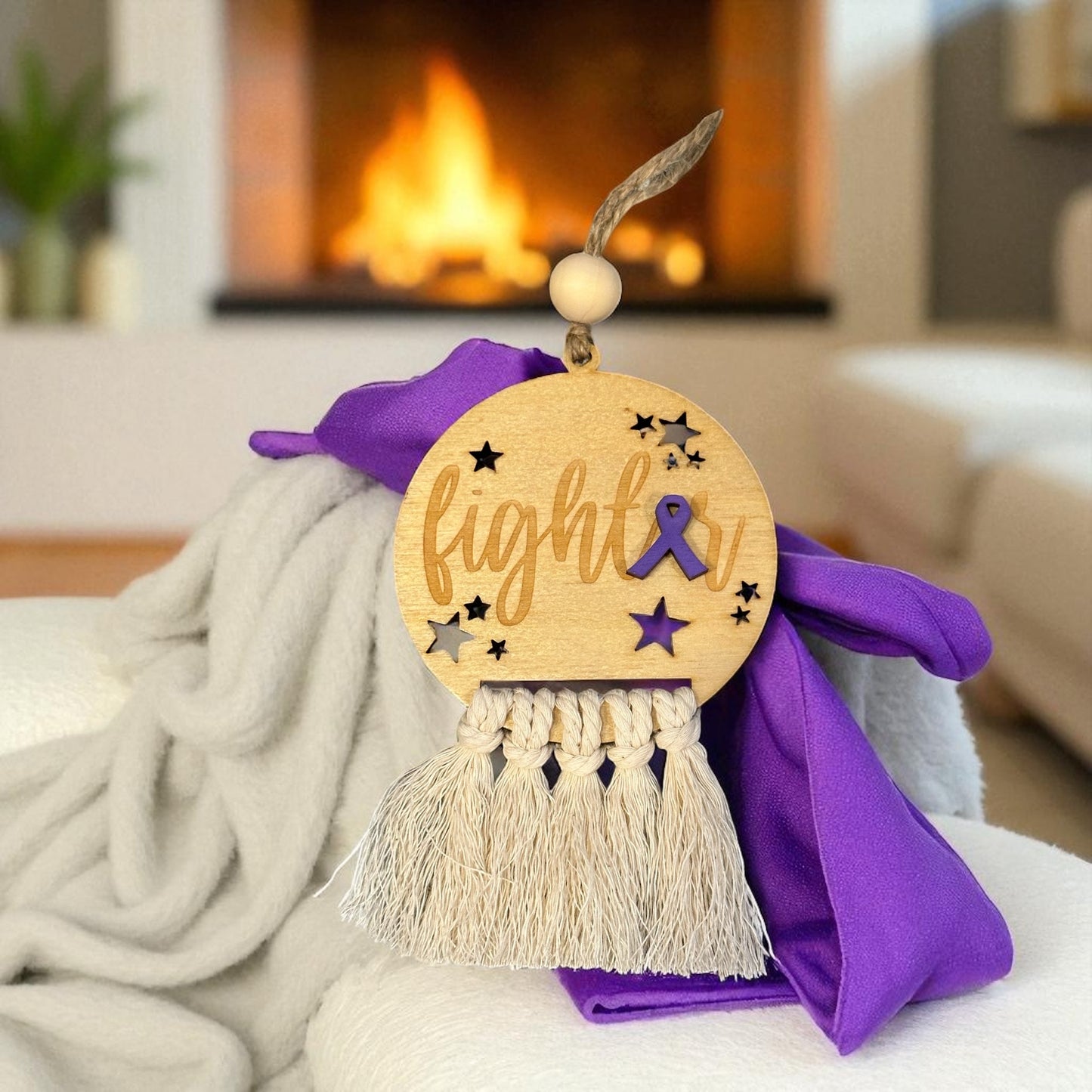 The Strength Collection: Macrame Cancer Awareness Ornaments