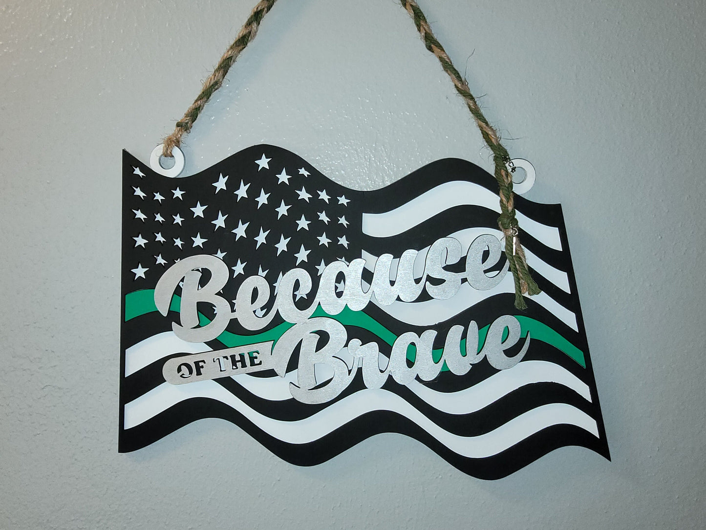 Wooden Thin Line Flag