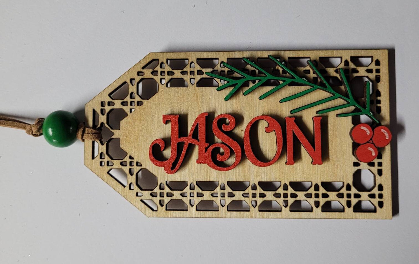 Holly & Rattan Stocking Tags