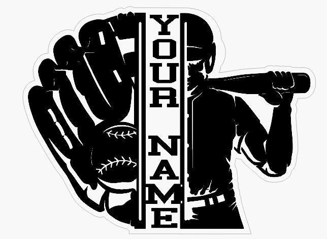 Personalized Baseball Player Sign - Custom Softball Wood Sign - 3d Baseball Player Sign - Softball Name Sign - Baseball Silhouette Sign