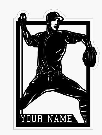 Personalized Baseball Player Sign - Custom Softball Wood Sign - 3d Baseball Player Sign - Softball Name Sign - Baseball Silhouette Sign