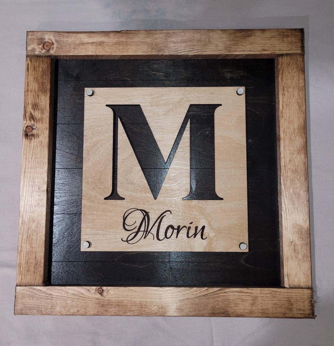 Monogram Last Name Sign