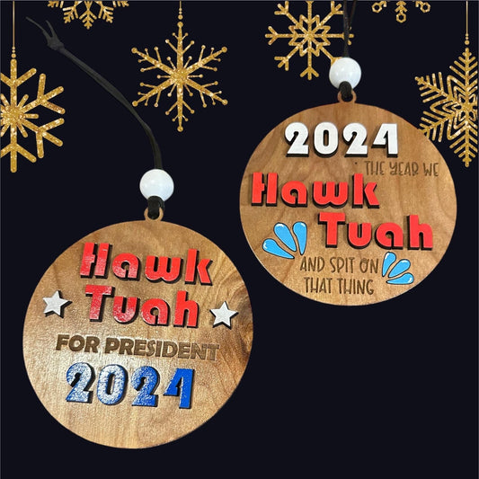 Hawk Tuah Christmas Ornament