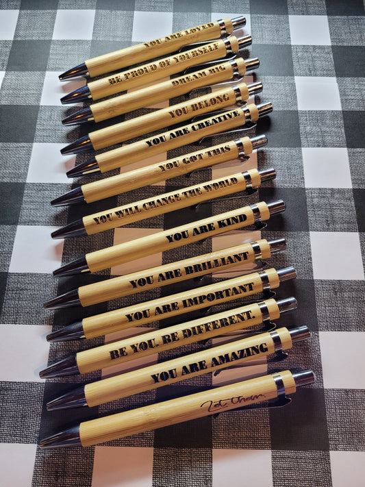 Affirmation Bamboo Pens (set of 13)