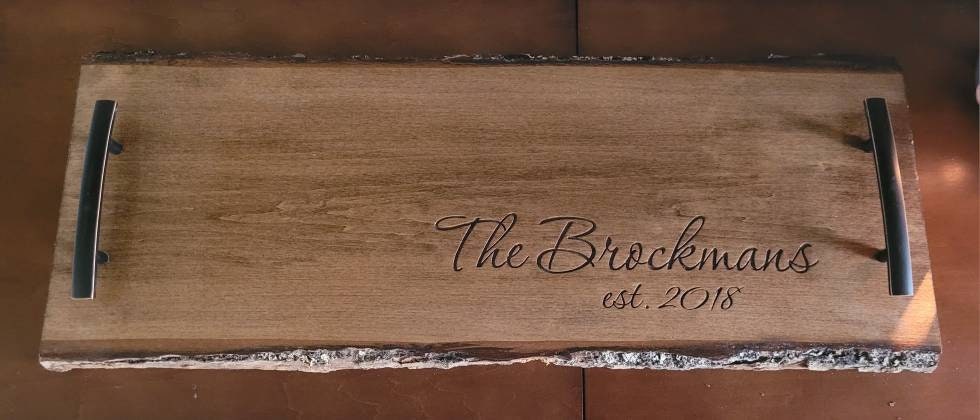Personalized Live Edge Coffee Table Tray