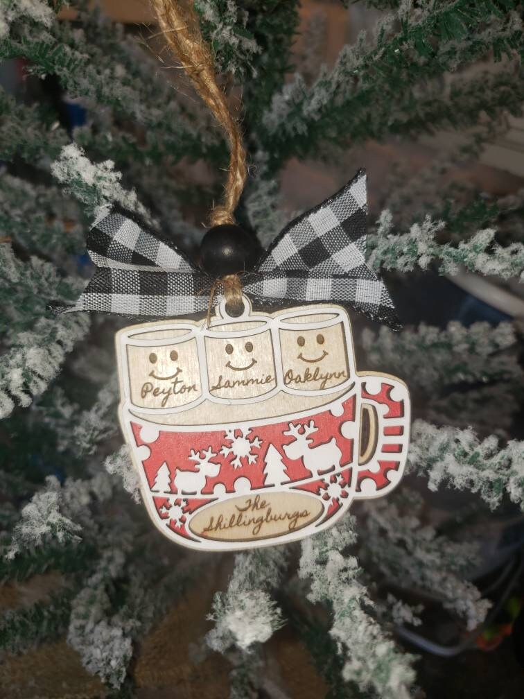Personalized Marshmallow Family Christmas Ornament