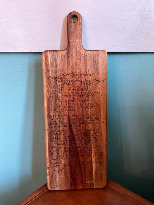 Handwritten Recipe Cutting Board