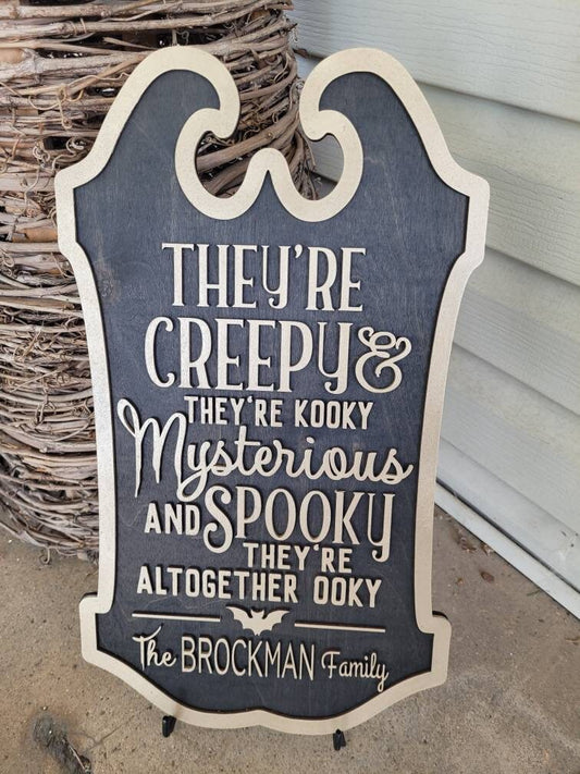 Personalized Halloween Sign | Family Name Sign | Porch Decor | Spooky & Mysterious | Creepy, Kooky, Spooky | Unique Gift | Home Decor