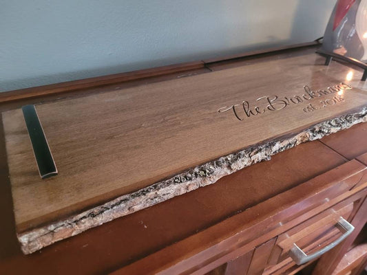 Personalized Live Edge Coffee Table Tray