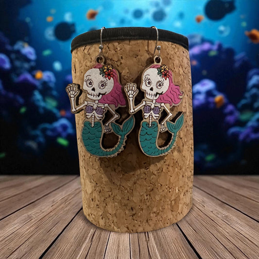 Skeleton Mermaid Earrings