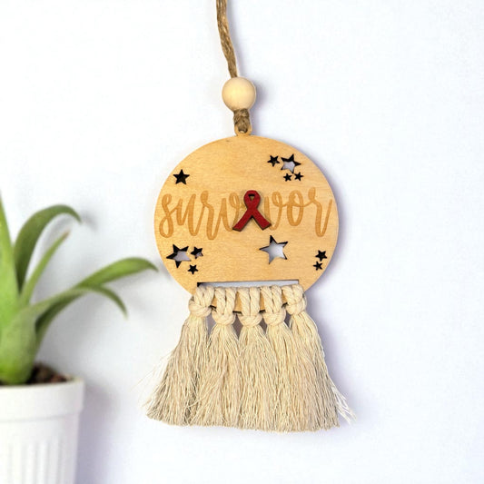 The Strength Collection: Macrame Cancer Awareness Ornaments