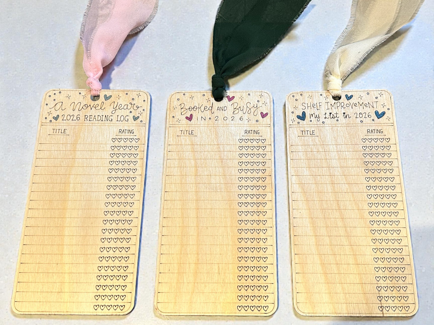 Wooden Reading Log Bookmark