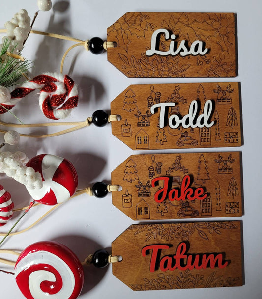 Wooden Stocking Tags