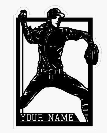 Personalized Baseball Player Sign - Custom Softball Wood Sign - 3d Baseball Player Sign - Softball Name Sign - Baseball Silhouette Sign