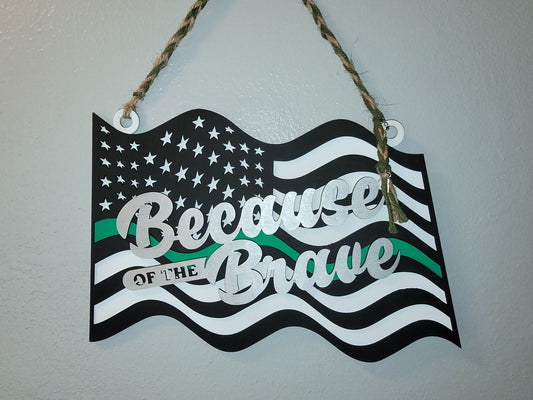Wooden Thin Line Flag