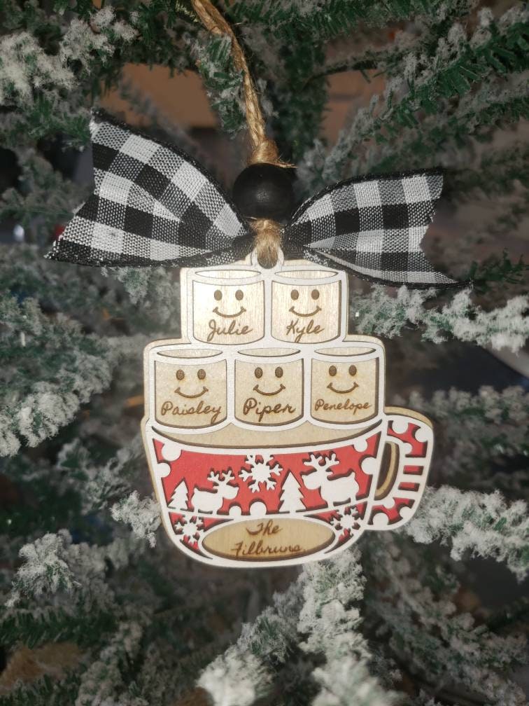 Personalized Marshmallow Family Christmas Ornament
