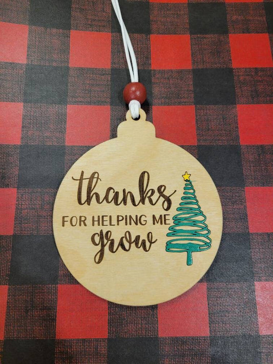 Thank You for Helping Me Grow Therapist/Teacher Ornament