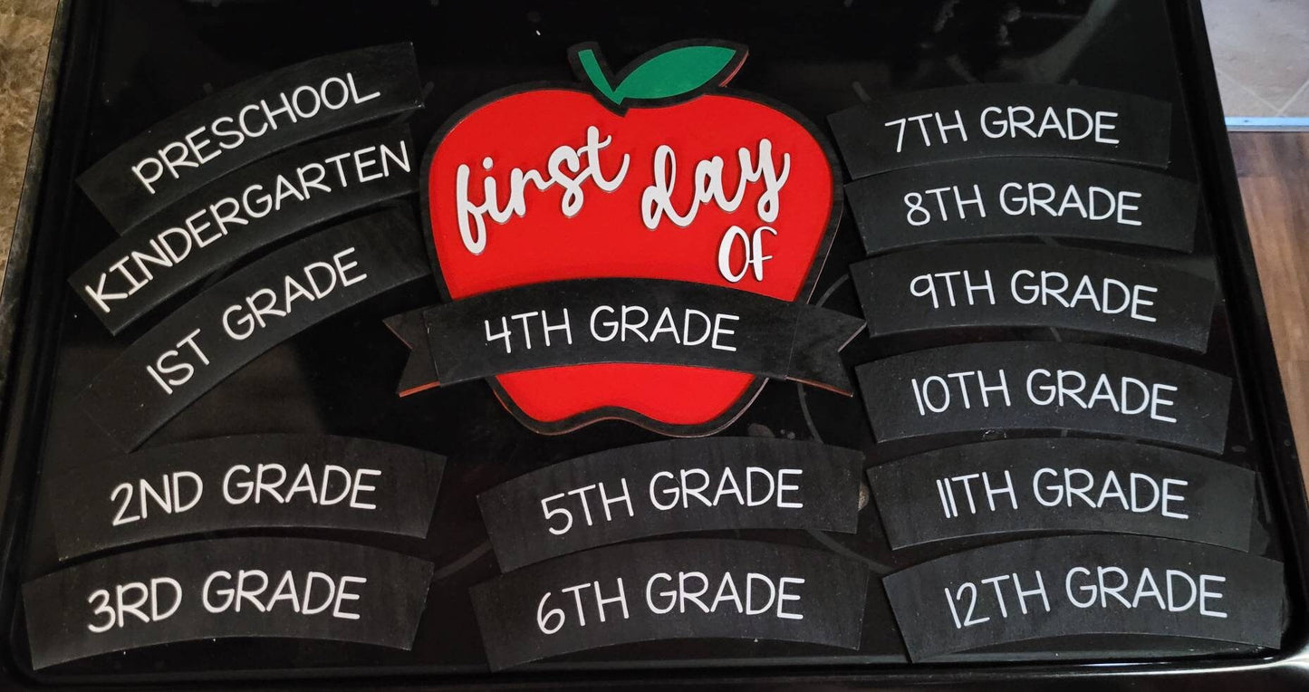 Reusable Apple First & Last Day of School Sign