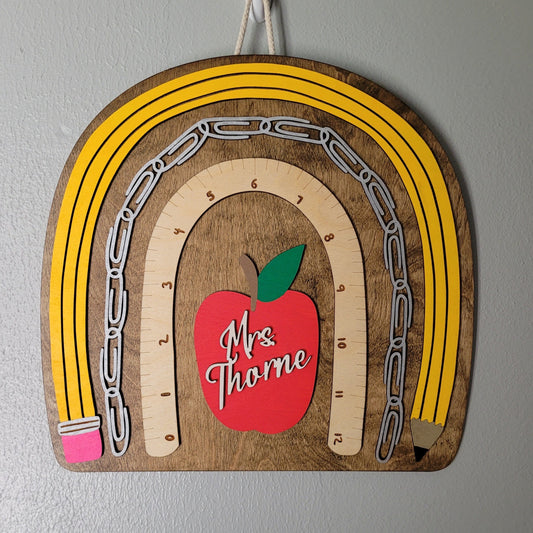 Personalized Rainbow Teacher Classroom Sign