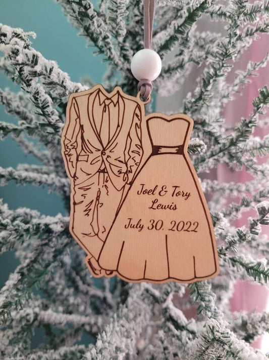 Personalized Bride & Groom Ornament