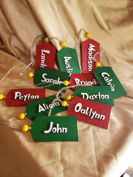 Grinch Inspired Stocking Tags