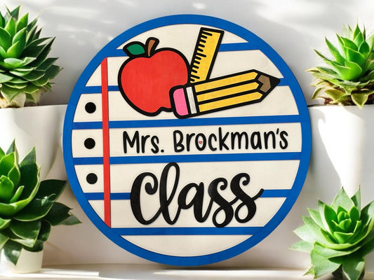 Personalized Notebook Classroom Door Sign