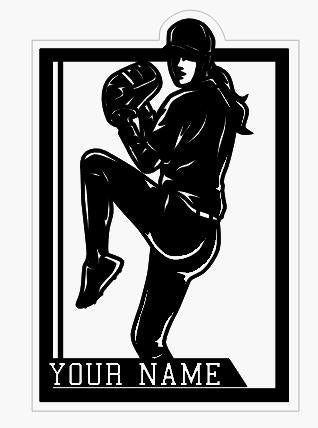 Personalized Baseball Player Sign - Custom Softball Wood Sign - 3d Baseball Player Sign - Softball Name Sign - Baseball Silhouette Sign