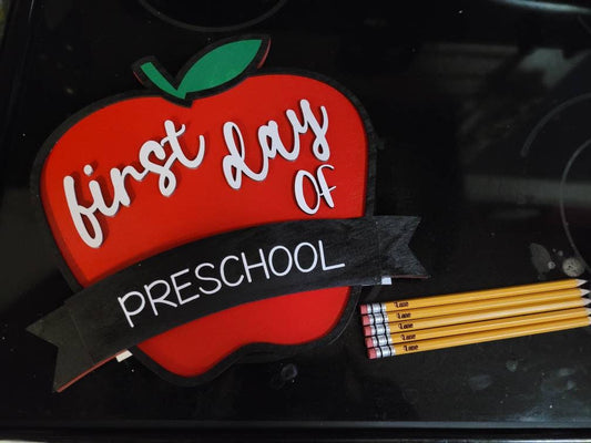 Reusable Apple First & Last Day of School Sign
