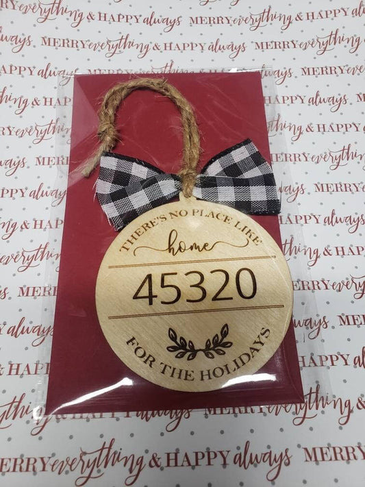 Personalized No Place Like Home Zip Code Ornament
